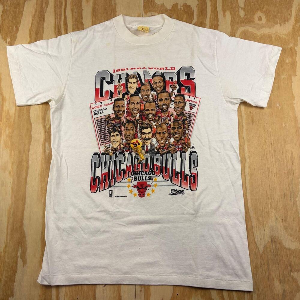 Vintage 1991 Chicago Bulls NBA World Champions T-Shirt – Made in USA – Men’s L